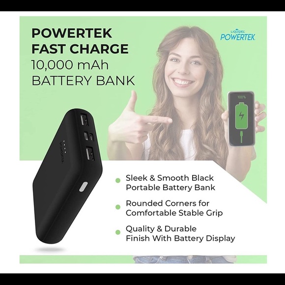 Liquipel Powertek Compact Portable Charger, Battery Bank 10000 mAh, Micro USB - Picture 4 of 7